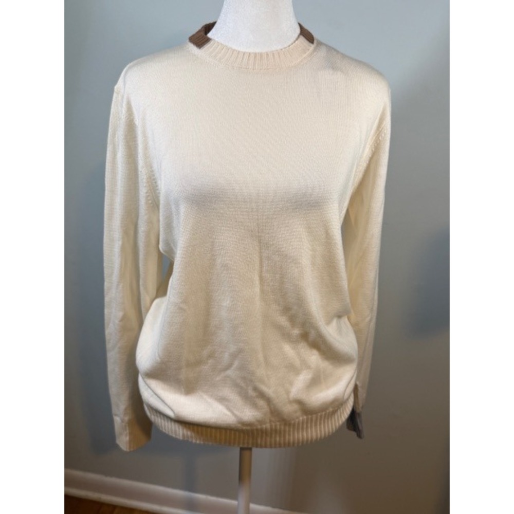 Eleventy Milano Men's Wool Crewneck Sweater S NWT Made in Italy Cream
